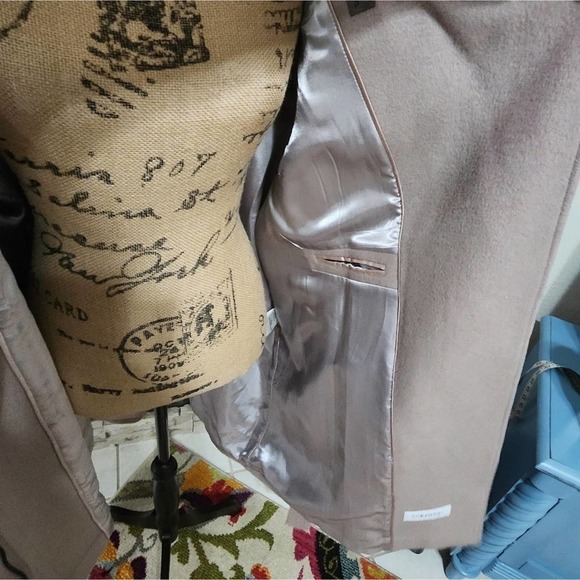 CALVIN Klein Thistle‎ Faux Fur-Trimmed Wool Blend Belted Coat plus size XXL, XL - Picture 11 of 15